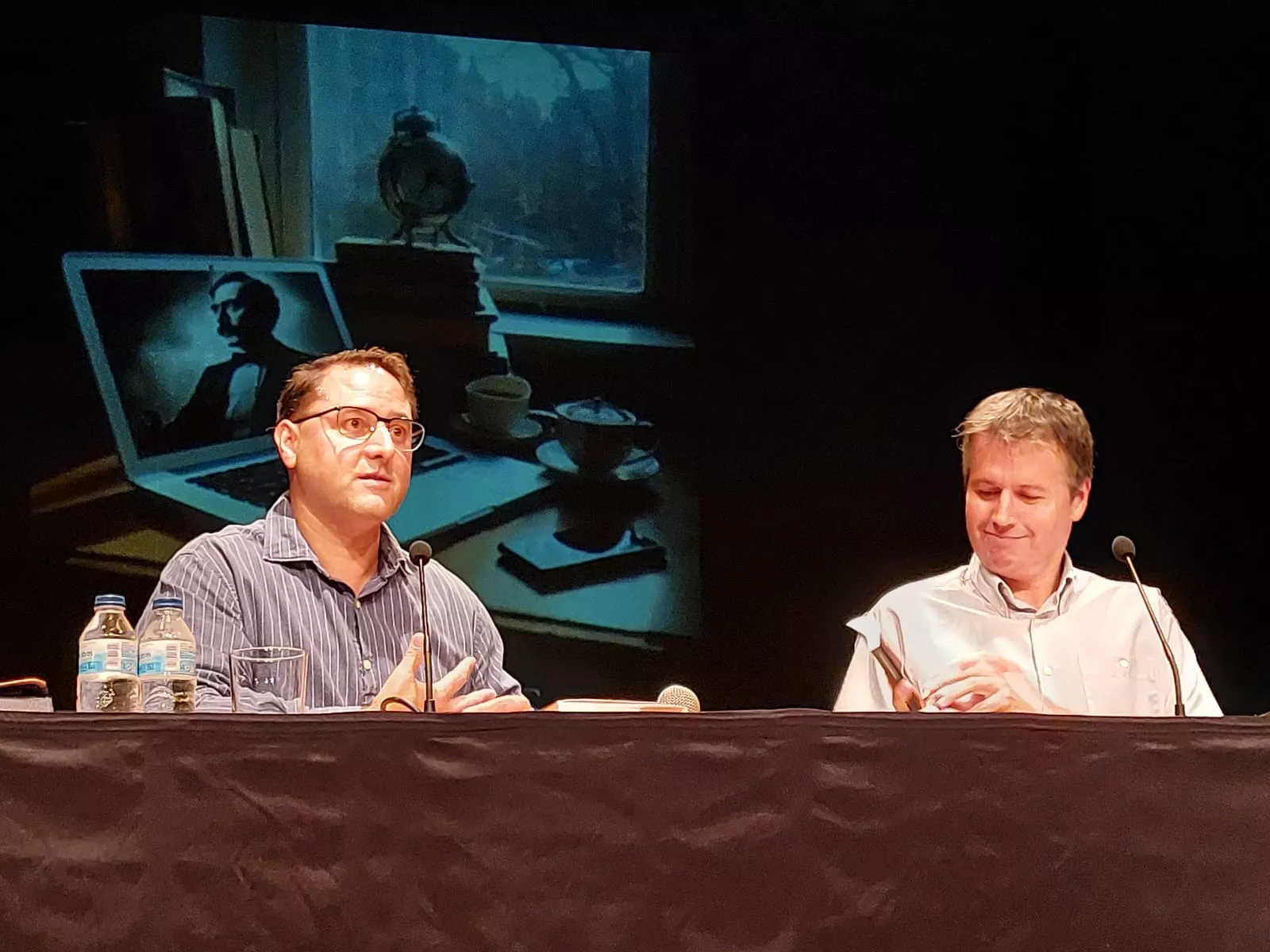 Mariano de Meer y José Perié, en la presentación de El Efecto Poe Mariano de Meer y José Perié, en la presentación de El Efecto Poe