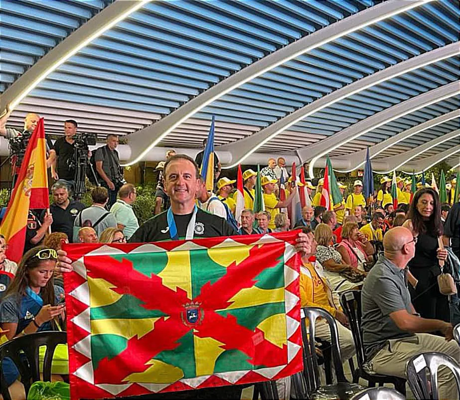 Míchel Pascual, ciclista del CC Oscense y representante de los Policías del Ayuntamiento de Huesca.