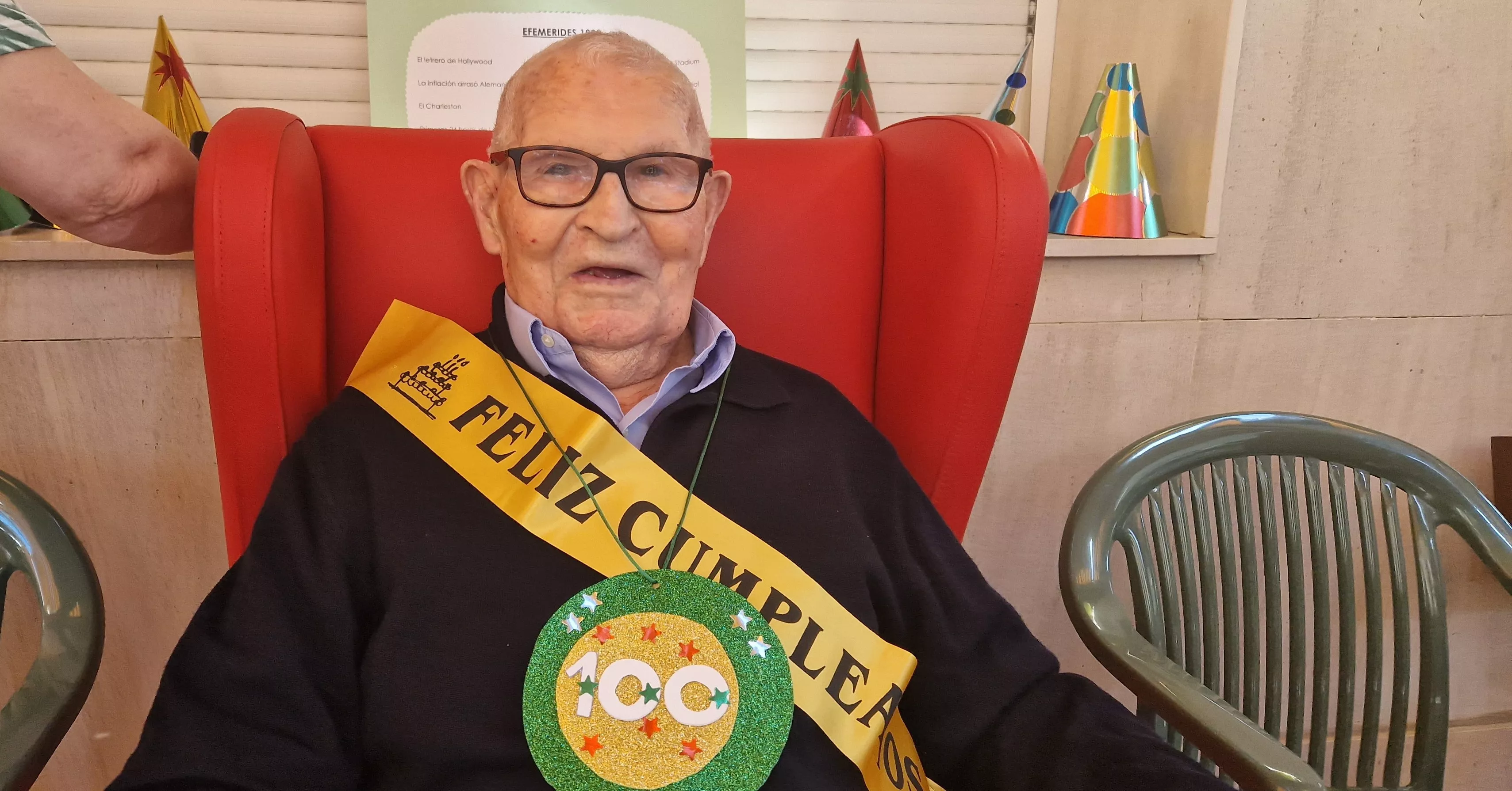 Centenario de Francisco Teringuer en la Residencia Sagrada Familia de Huesca. Foto Myriam Martínez