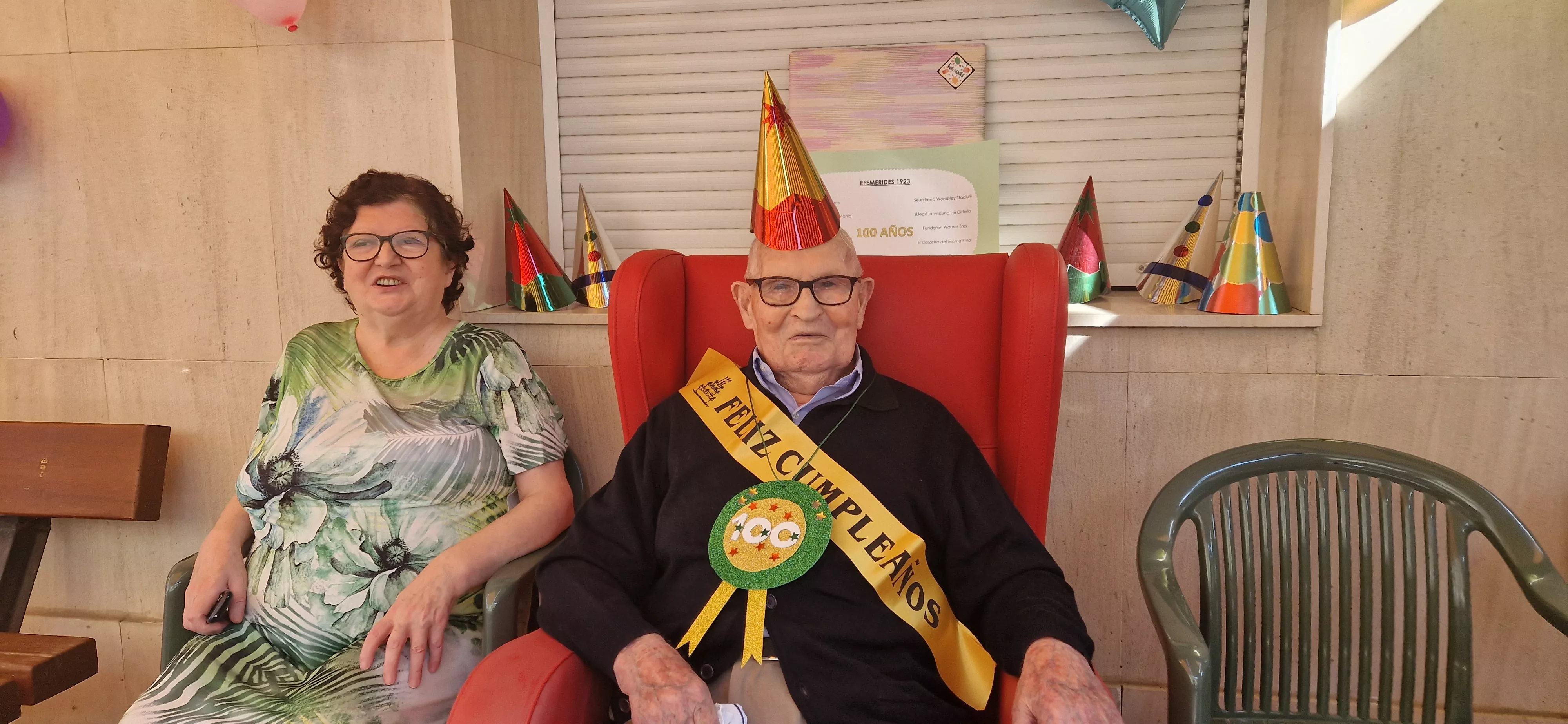 Centenario de Francisco Teringuer en la Residencia Sagrada Familia de Huesca. Foto Myriam Martínez
