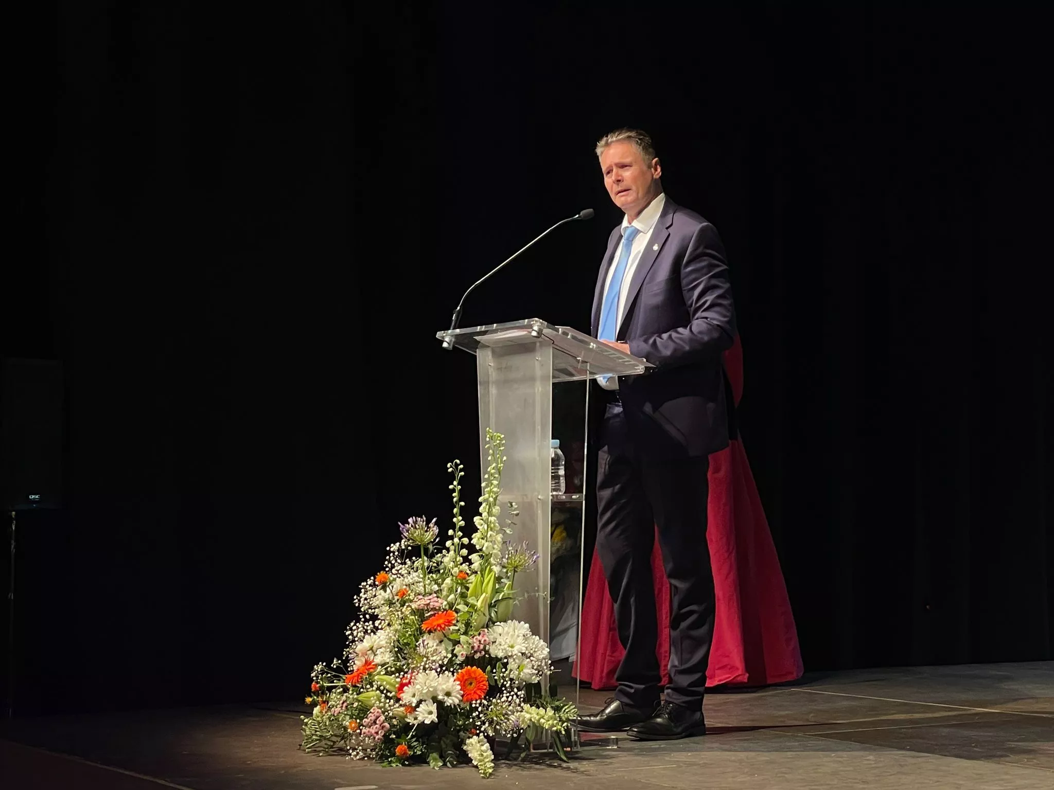 Ignacio Gramún, alcalde de Fraga, en la gala de proclamación de las fragatinas y fragatinos.