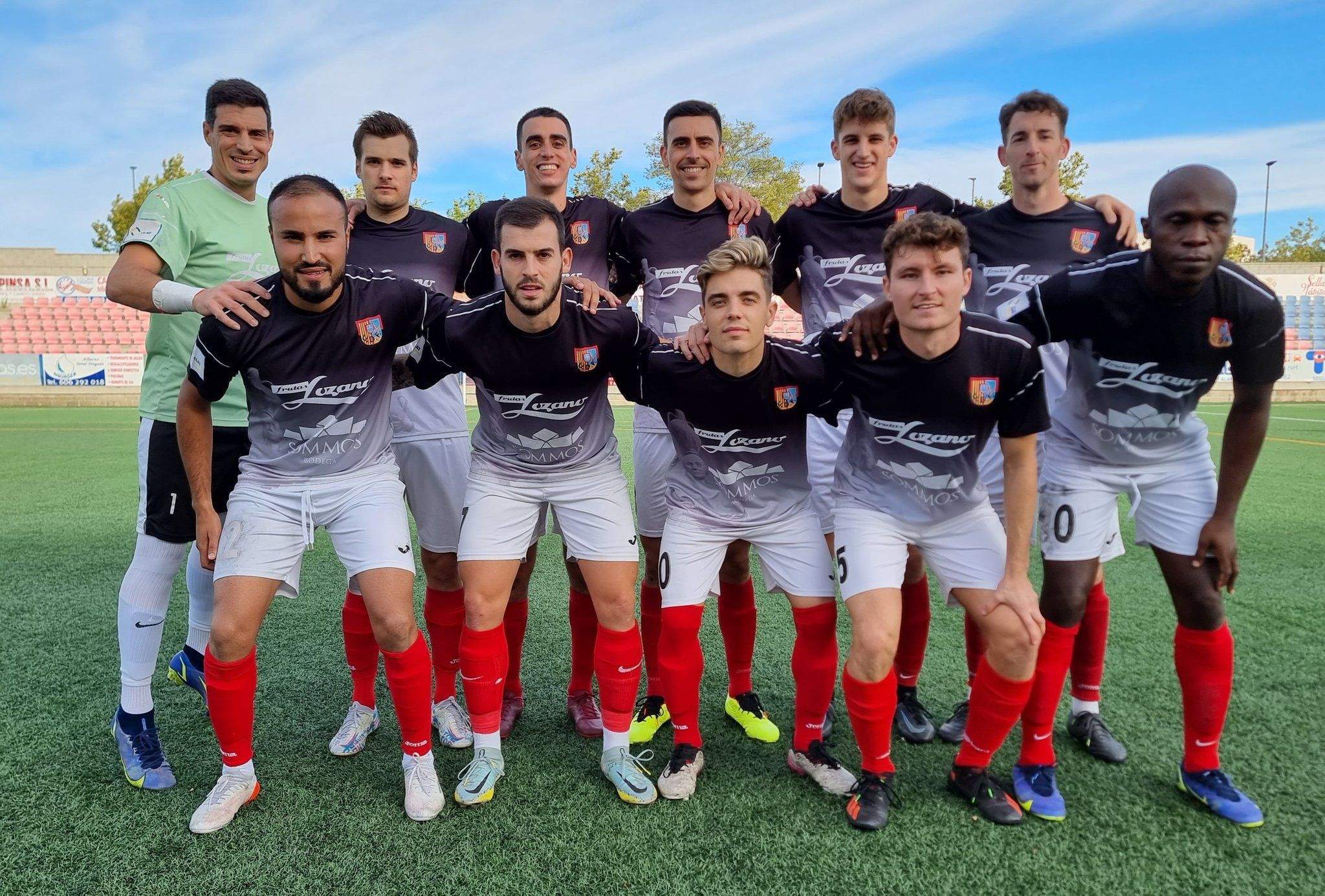 Equipo inicial de la UD Fraga en Villanueva