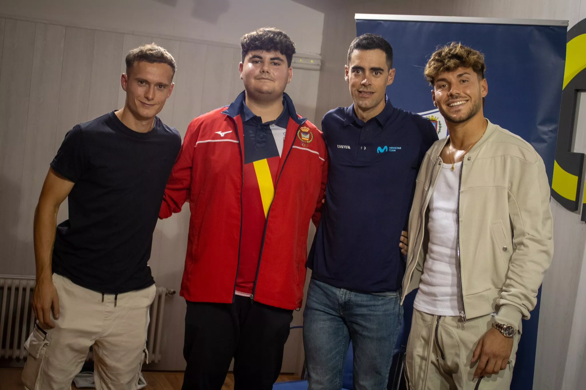 Rafa Tresaco, Francho Rufas, Jorge Arcas y Álvaro Fernández. Foto SD Huesca