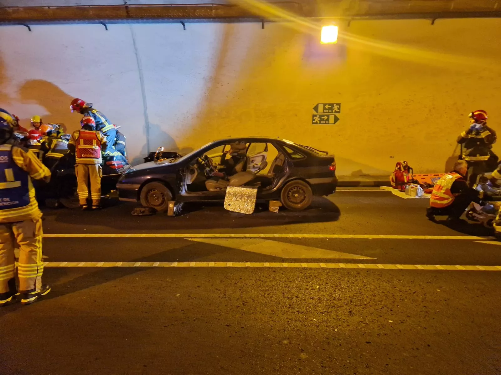 Simulacro de accidente en el túnel de Somport.