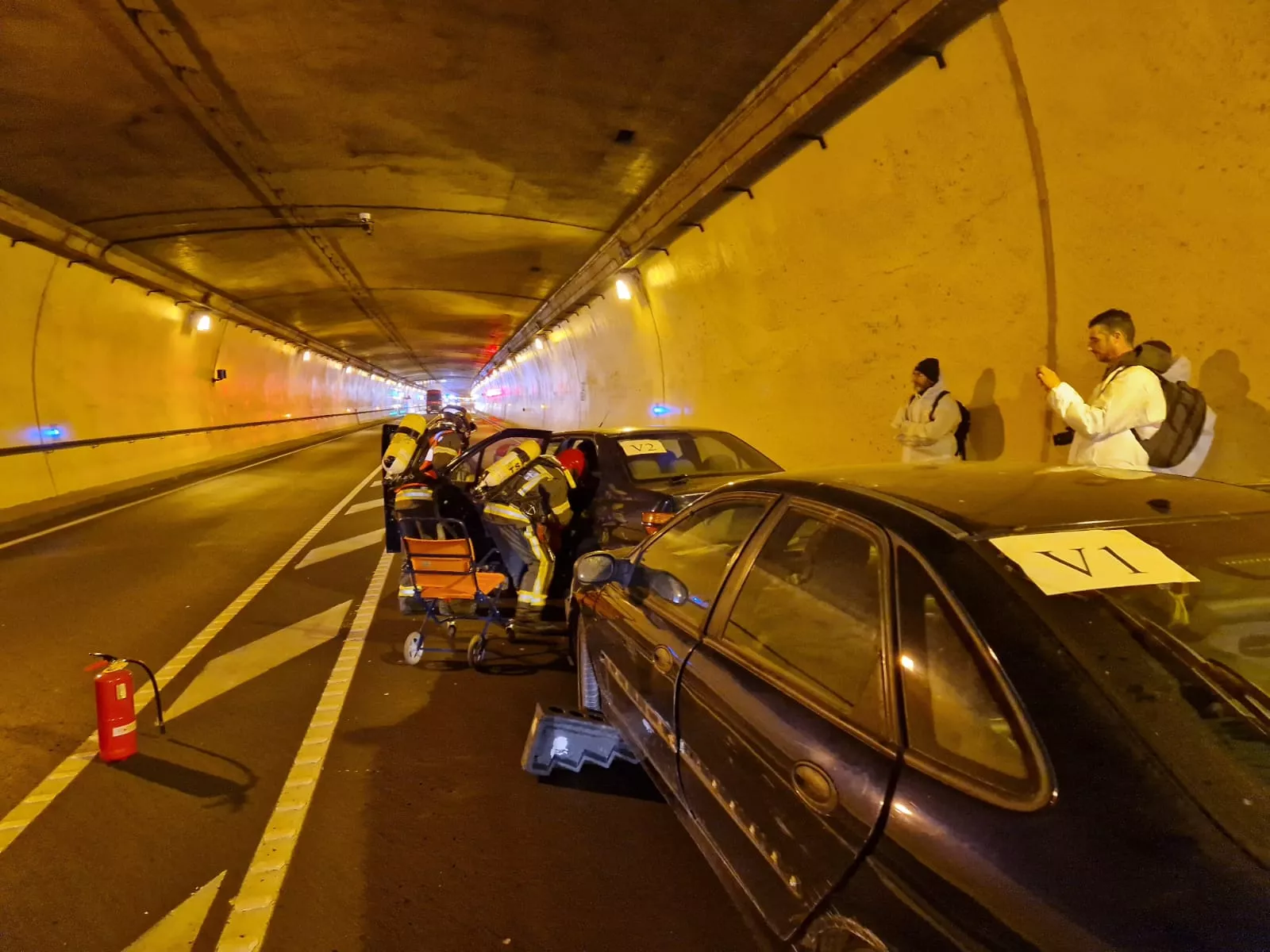 Simulacro anual del túnel del Somport.