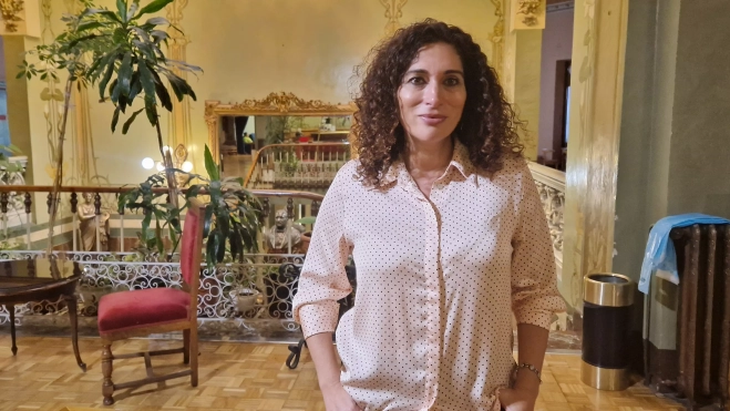 Pastora Filigrana, en el Círculo oscense. Foto Myriam Martínez