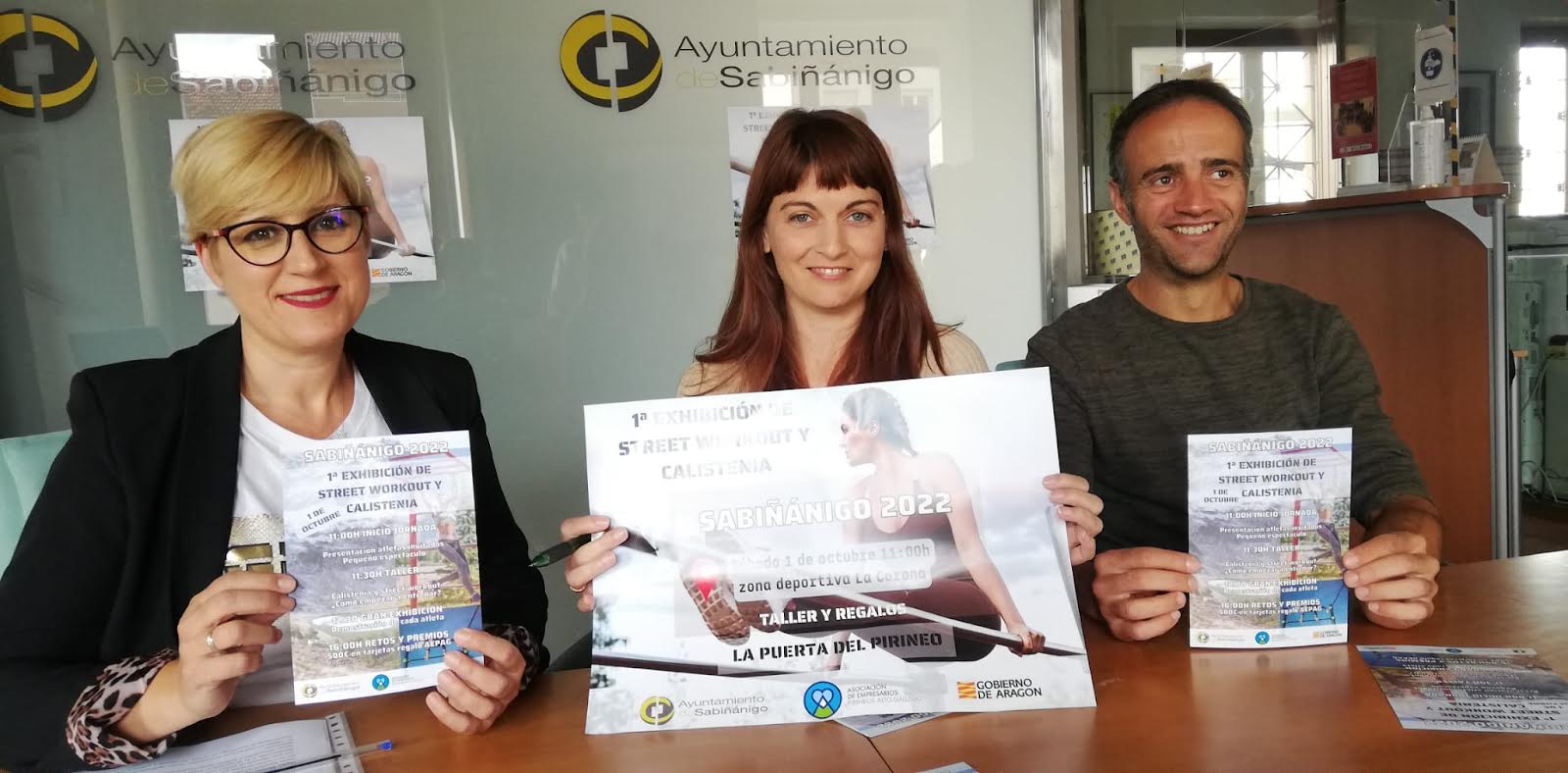 Beatriz Peñarrubia, Isabel Mañero y Carlos Allué en la presentación del evento