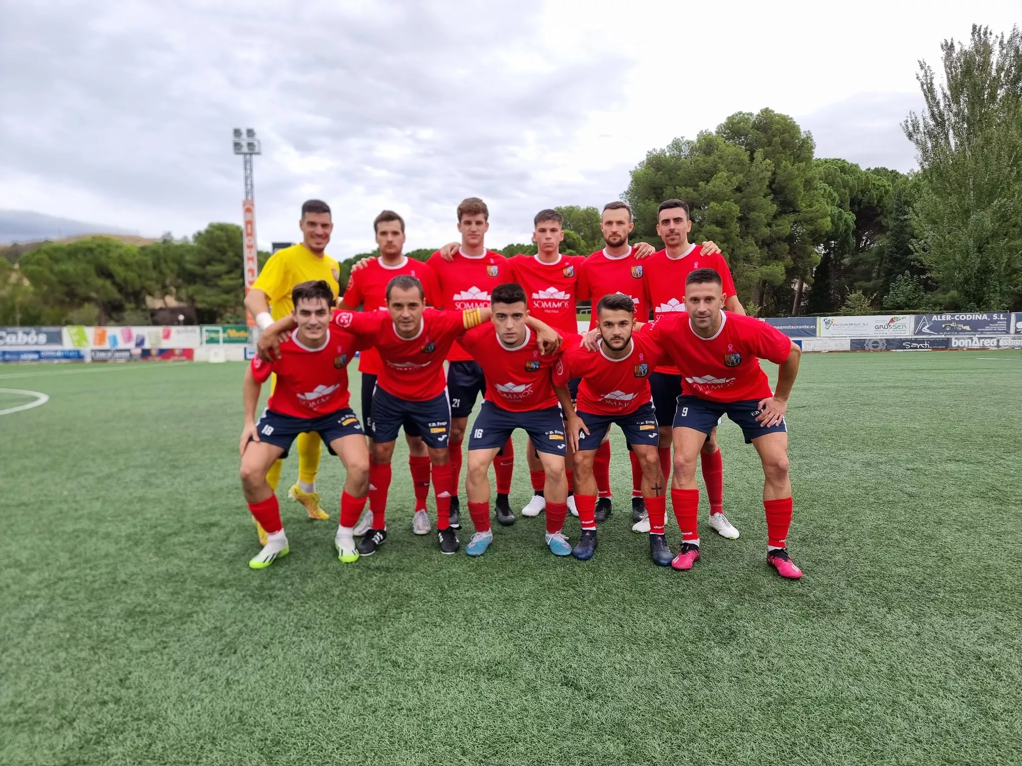 Once del Fraga ante el Ejea este domingo en La Estacada. Foto: UD Fraga