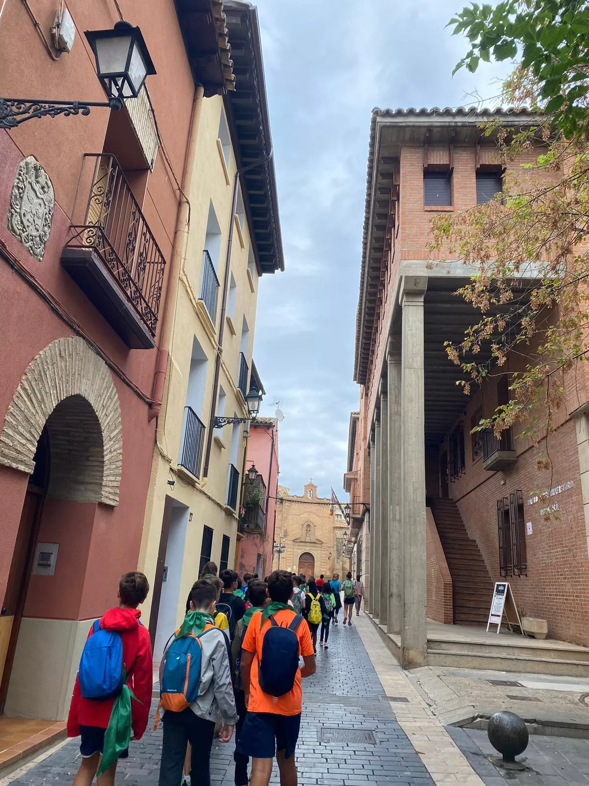 Escolares del Colegio Pedro J. Rubio recorriendo el Camino de Santiago.