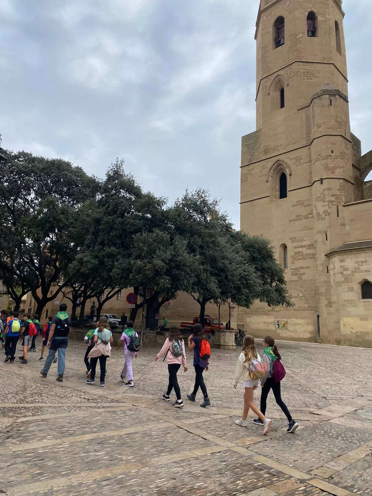 Escolares del Colegio Pedro J. Rubio recorriendo el Camino de Santiago.