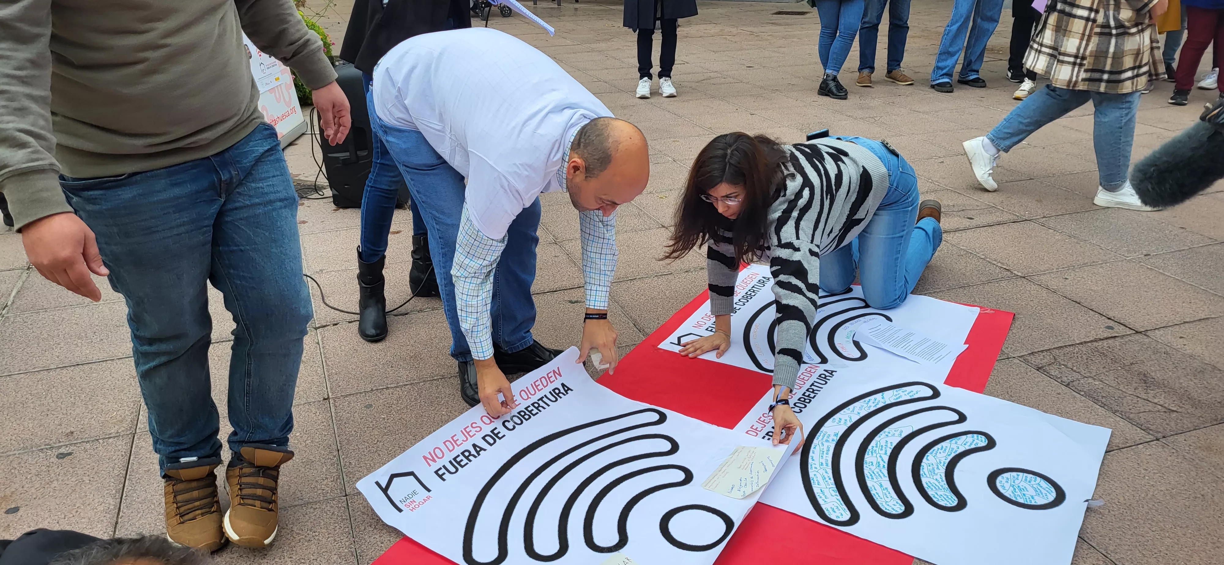 Acto celebrado por Cáritas en Huesca en el Día de las Personas sin Hogar. Foto Mercedes Manterola
