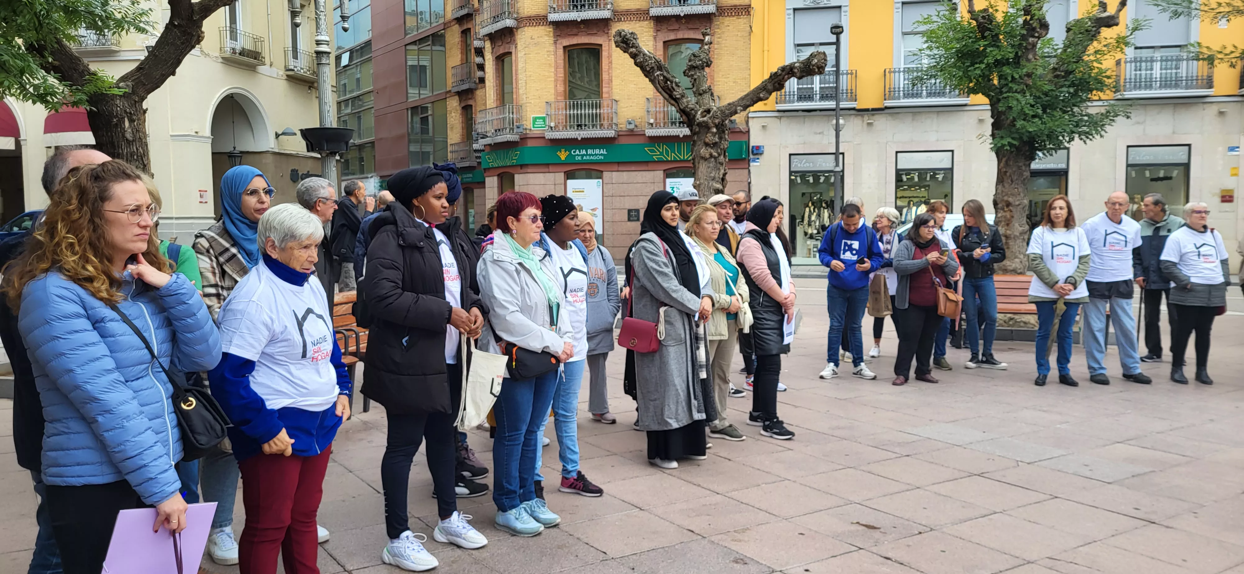 Acto celebrado por Cáritas en Huesca en el Día de las Personas sin Hogar. Foto Mercedes Manterola