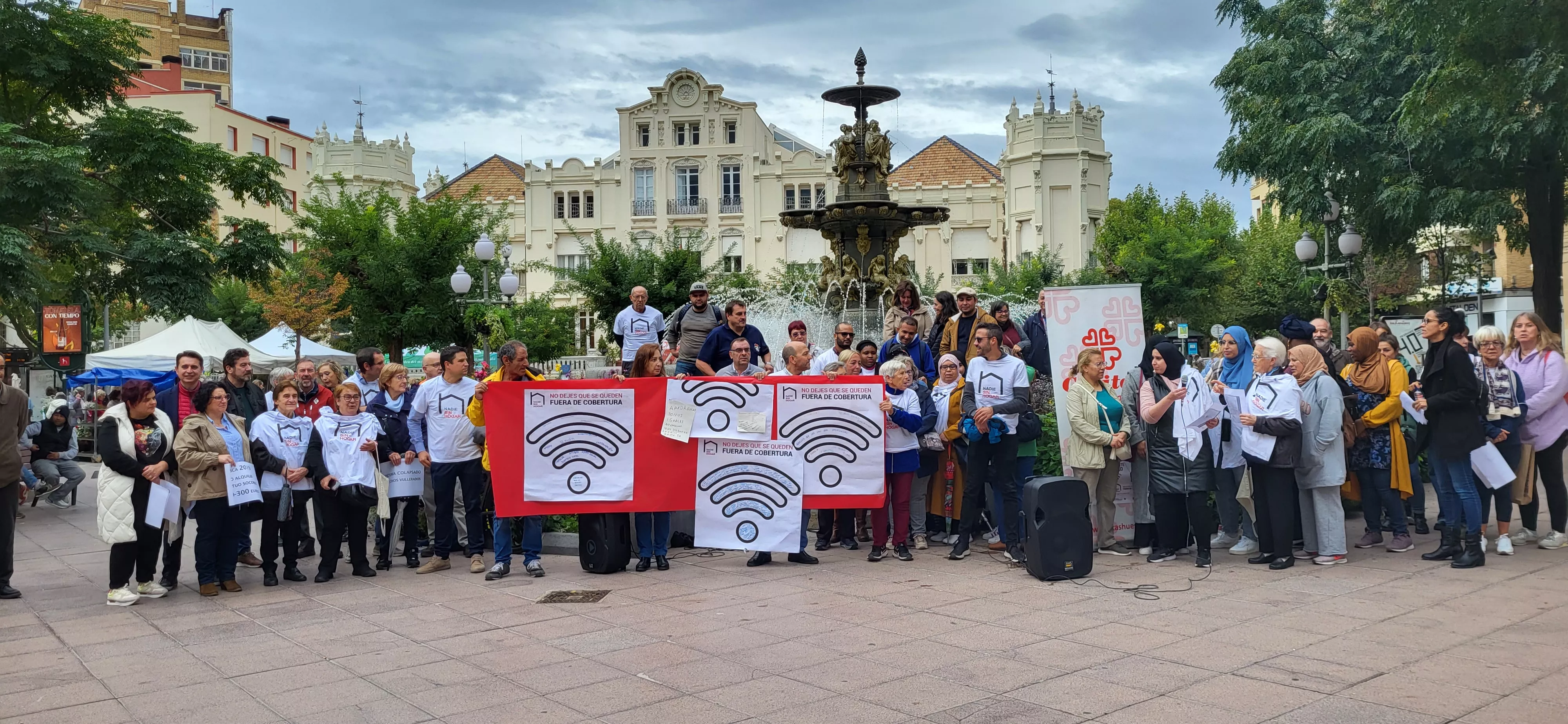 Acto celebrado por Cáritas en Huesca en el Día de las Personas sin Hogar. Foto Mercedes Manterola