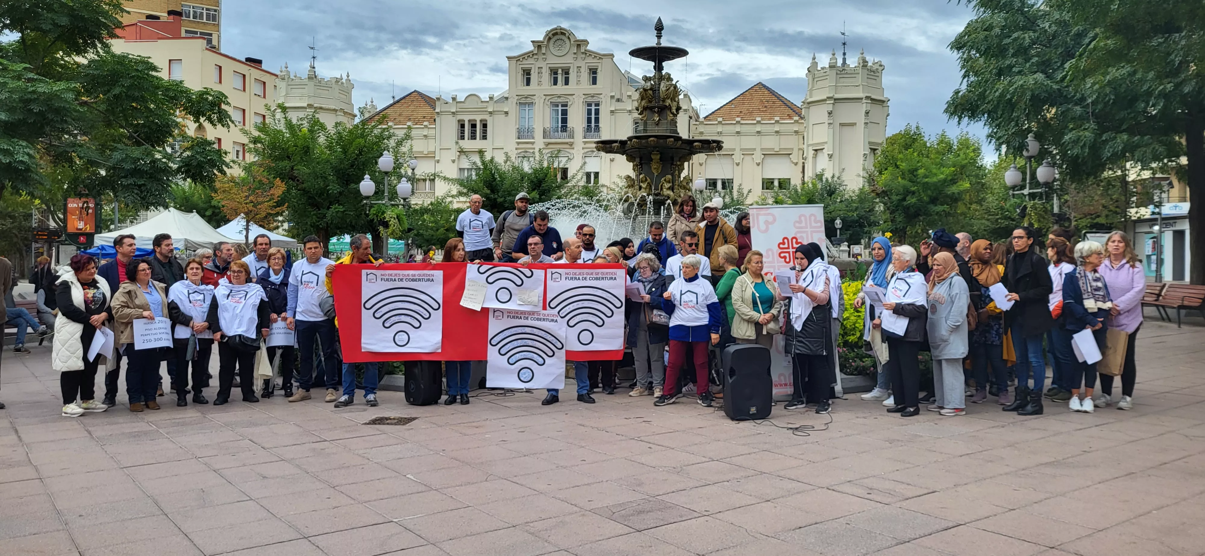 Acto celebrado por Cáritas en Huesca en el Día de las Personas sin Hogar. Foto Mercedes Manterola