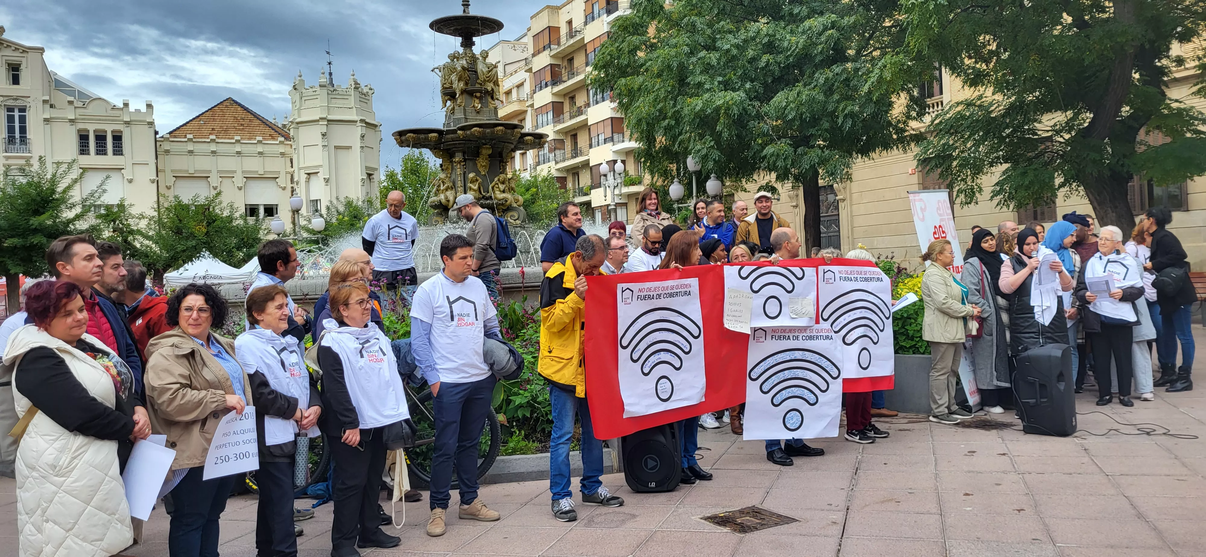 Acto celebrado por Cáritas en Huesca en el Día de las Personas sin Hogar. Foto Mercedes Manterola