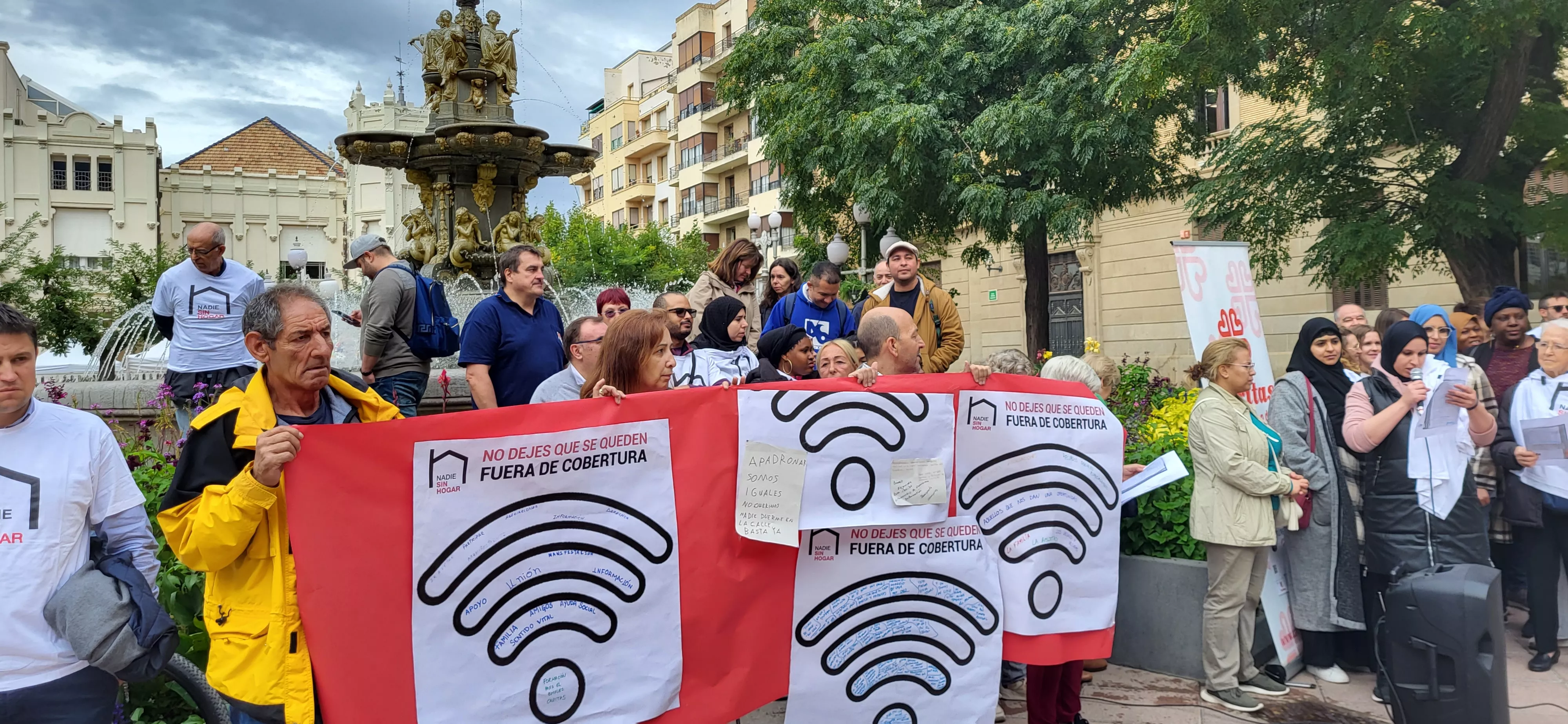 Acto celebrado por Cáritas en Huesca en el Día de las Personas sin Hogar. Foto Mercedes Manterola