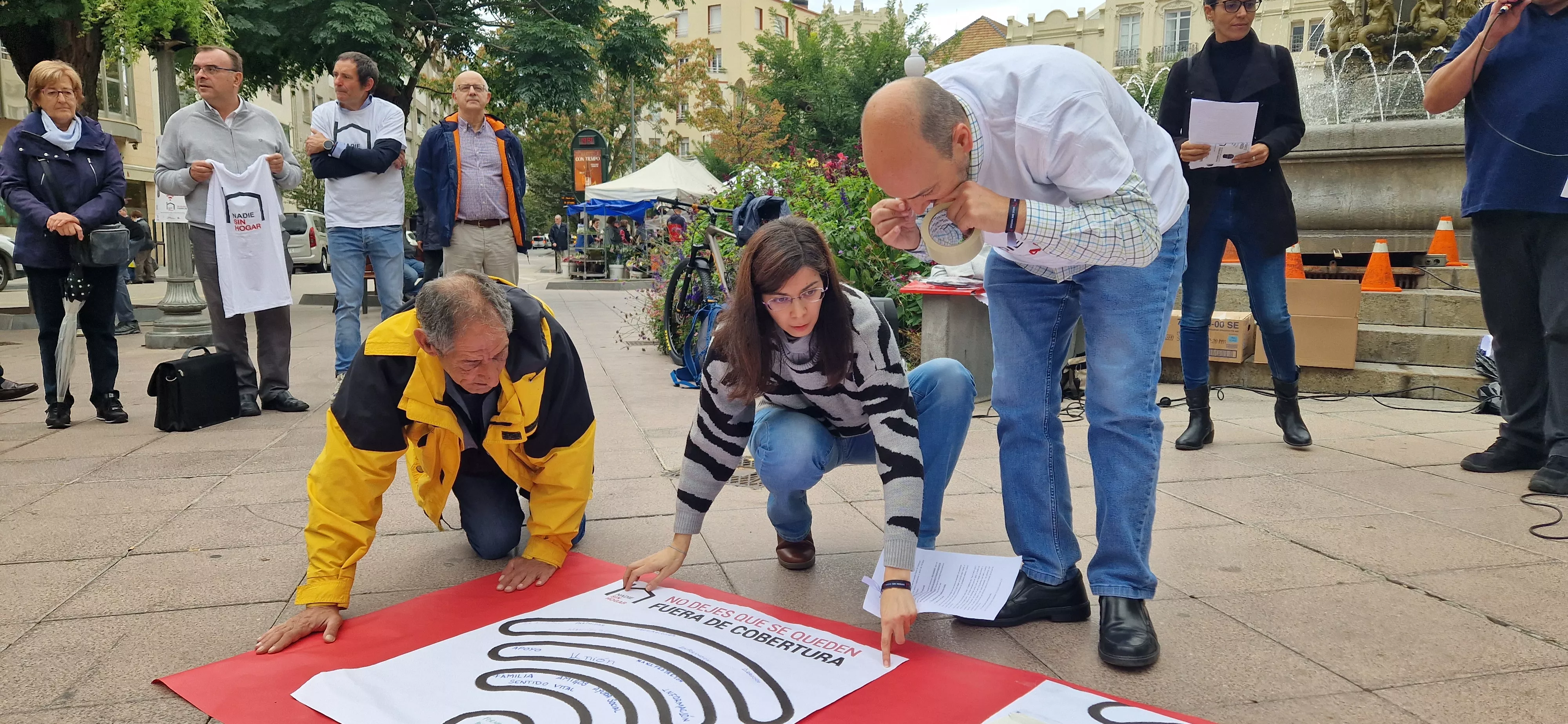 Acto celebrado por Cáritas en Huesca en el Día de las Personas sin Hogar. Foto Myriam Martínez