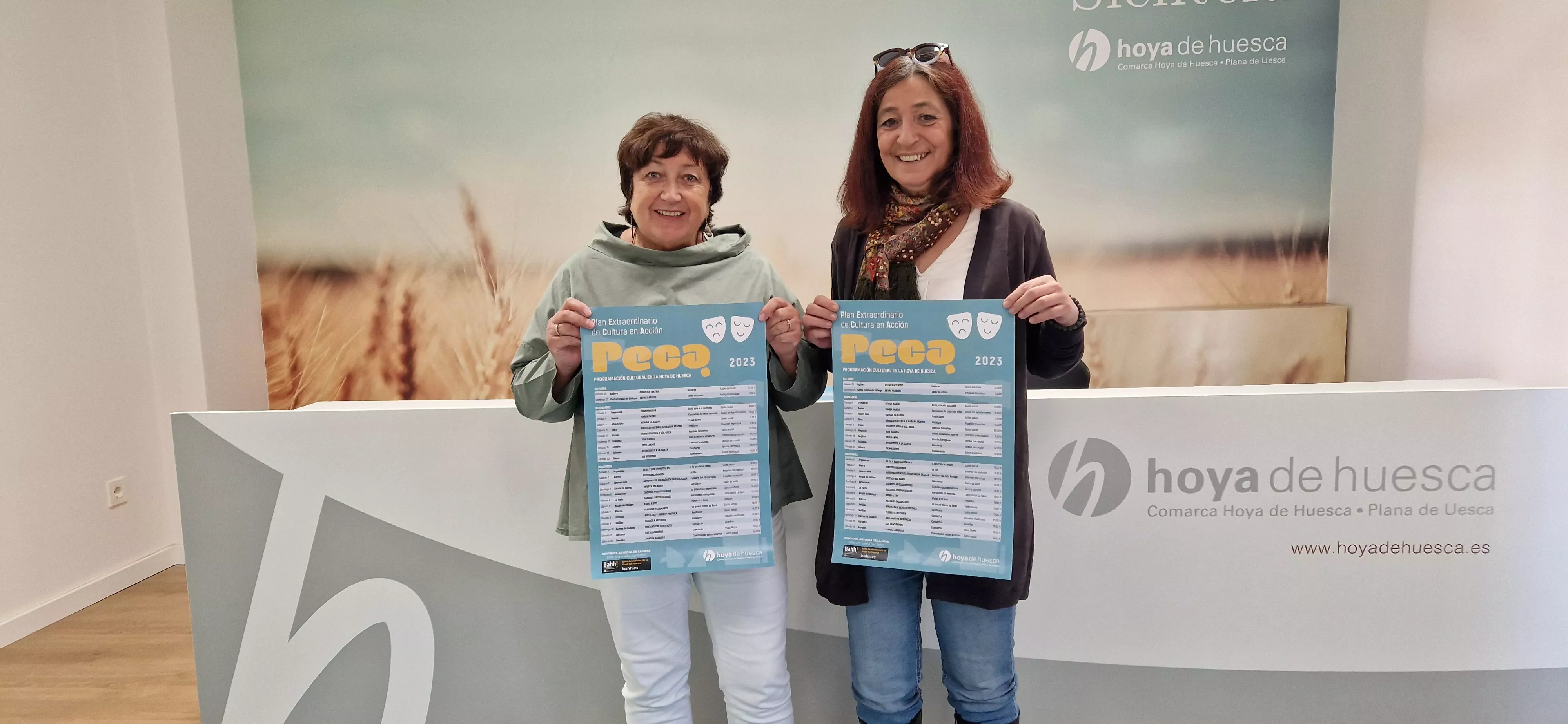 Angelita Cavero y Susana Magán han presentado una nueva edición del Plan de Cultura Extraordinario de la Hoya de Huesca. Foto Myriam Martínez 