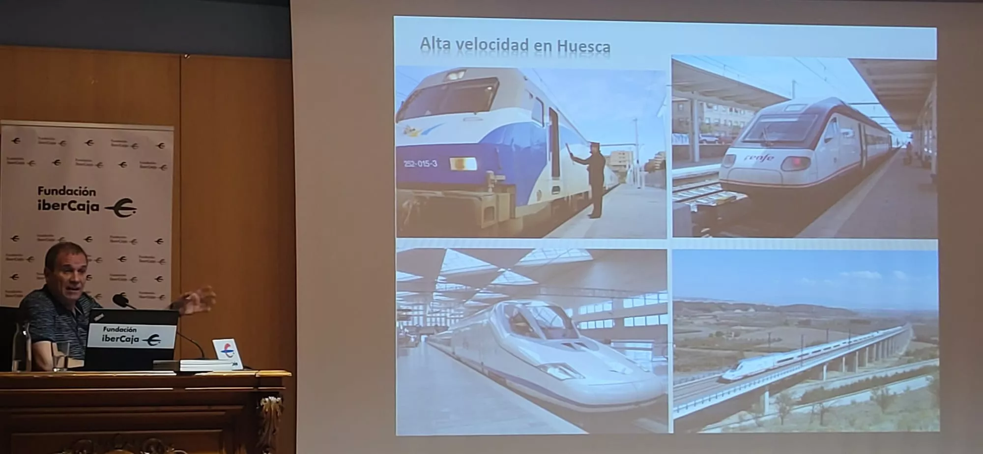 Alfonso Marco, durante su alocución sobre el Canfranc