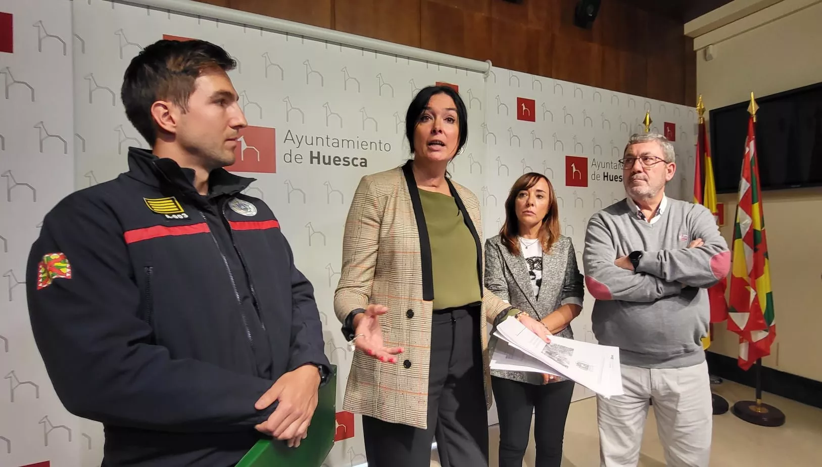 Ignacio Farjas, Lorena Ordina, Gema Allué y José Miguel Veintemilla han presentado el plan de actuación en caso de viento.