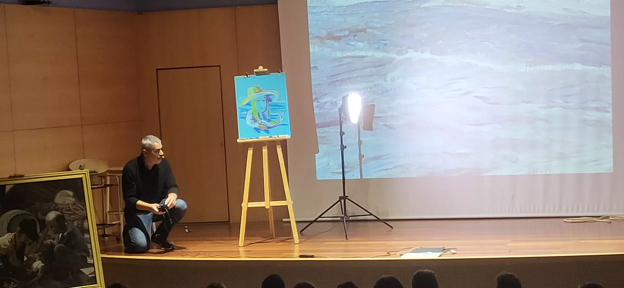 Agustín Lorés, durante la sesión de esta mañana de Menudo Arte