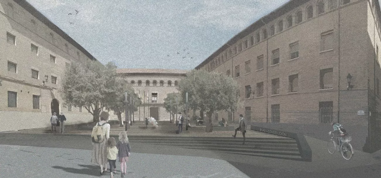 Recreación del proyecto de la Plaza de la Constitución