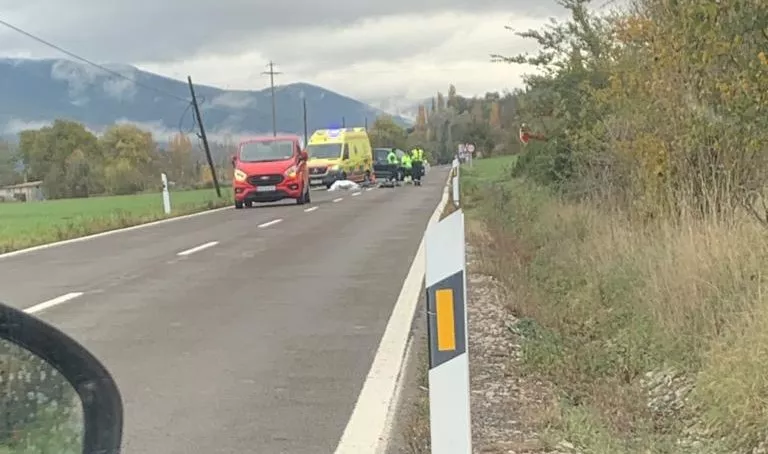 Lugar del accidente entre Jaca y Pamplona