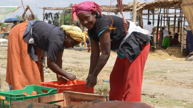 Venta de hortalizas en el mercado