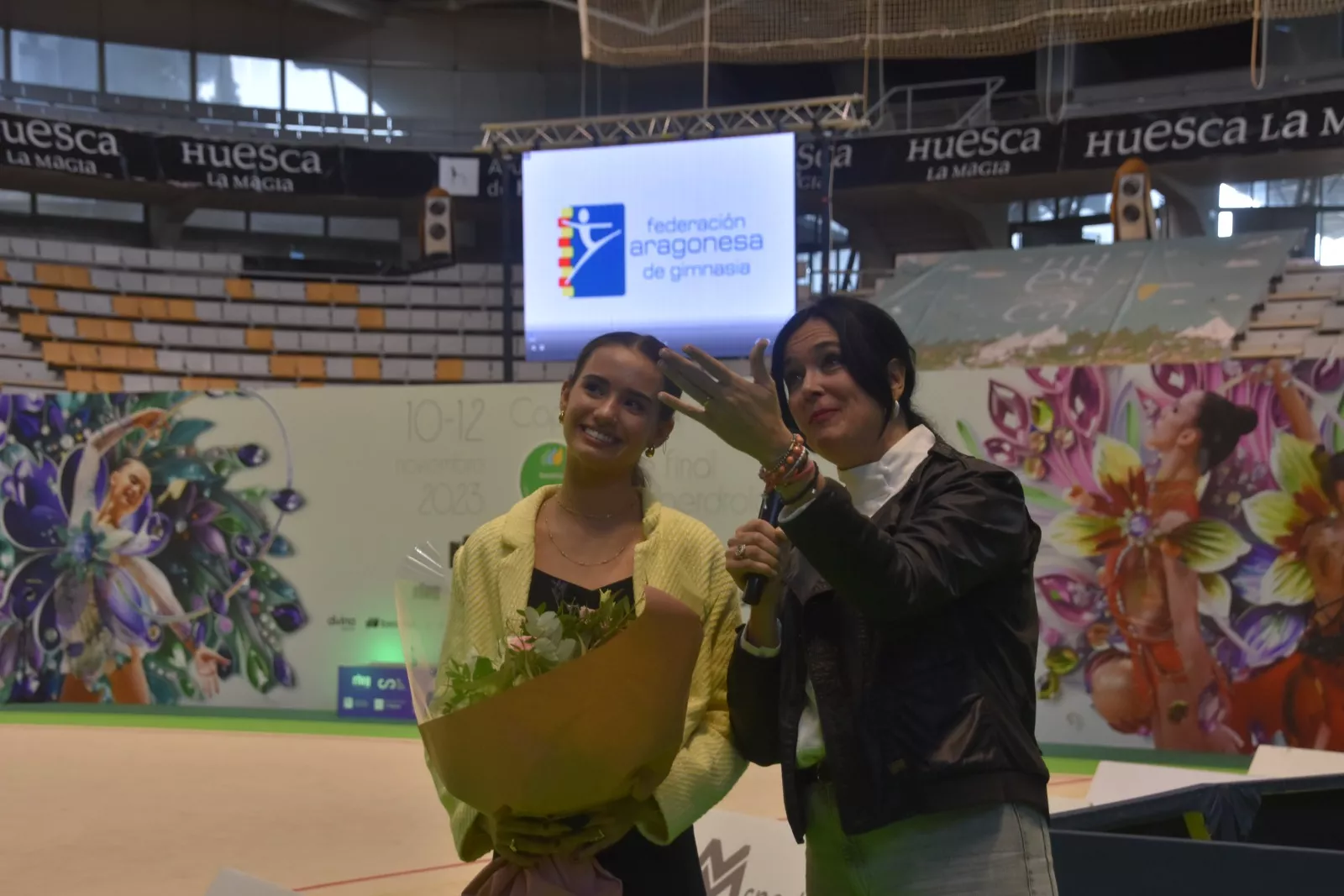 Homenaje a Inés Bergua de la Federación Aragonesa de Gimnasia. Foto Noemí L. Labara