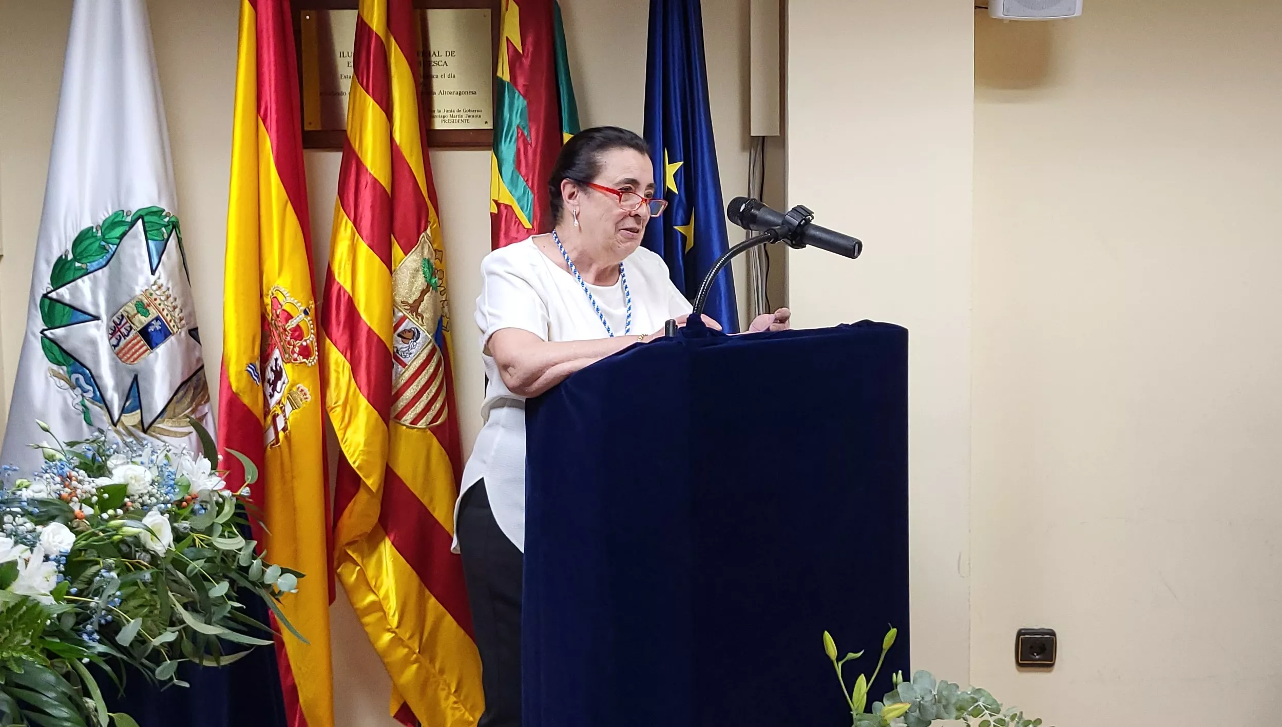 Homenaje del Colegio de Enfermería de Huesca a Pepa Laclaustra y Carmen Larroche. Foto Mercedes Manterola