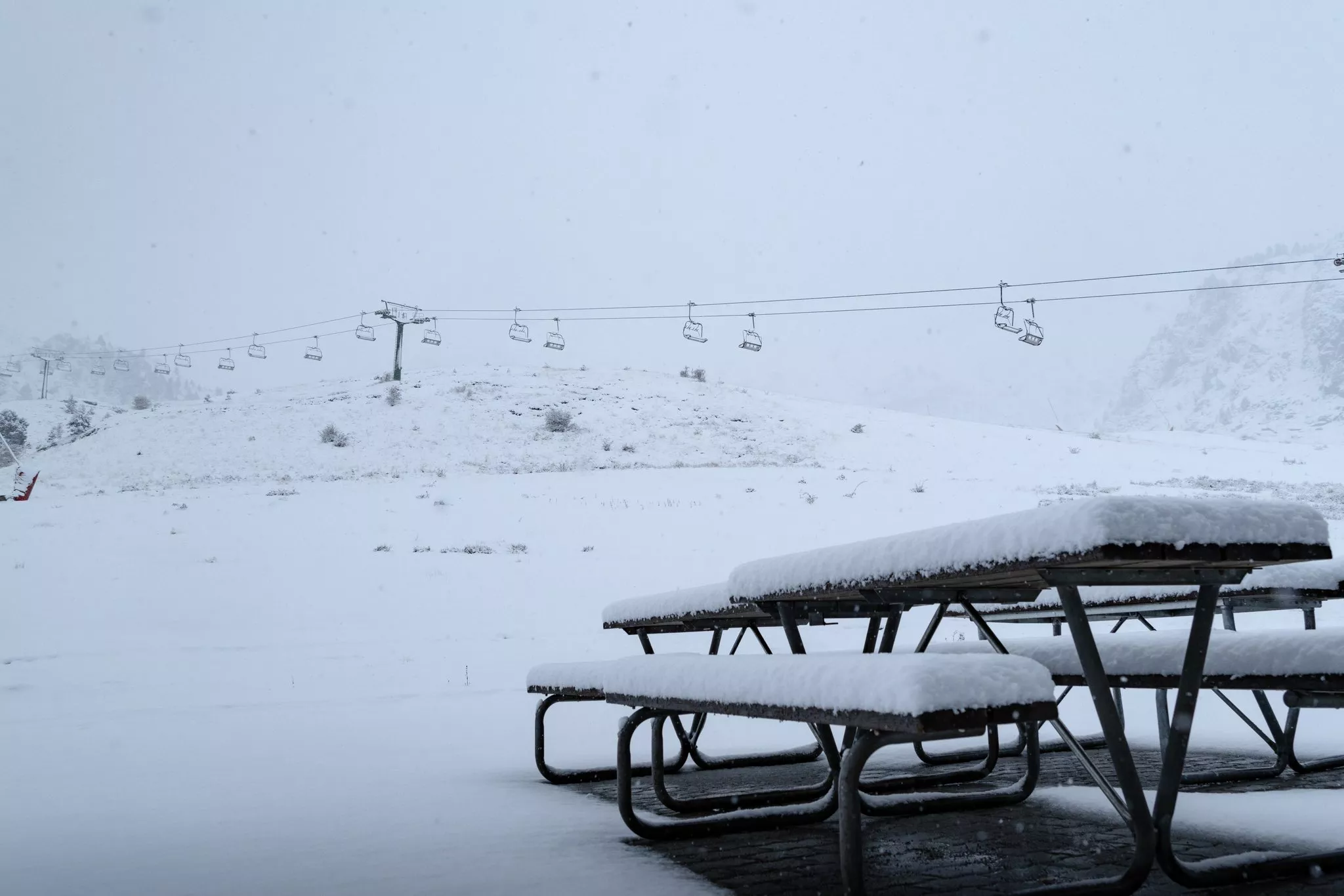 Nieve en la estación de esquí de Formigal. 