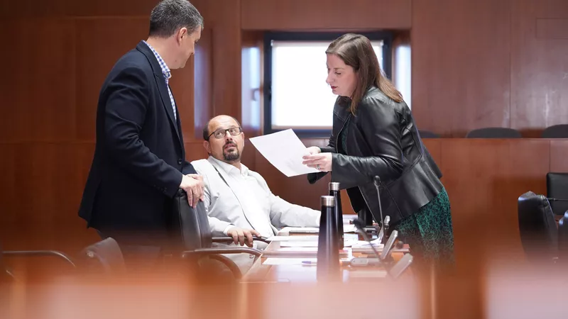 Palacín, Izquerdo y María Rodrigo, que ha presentado la iniciativa para mejorar el acceso entre Plan y Chía. Palacín, Izquerdo y María Rodrigo, que ha presentado la iniciativa para mejorar el acceso entre Plan y Chía.