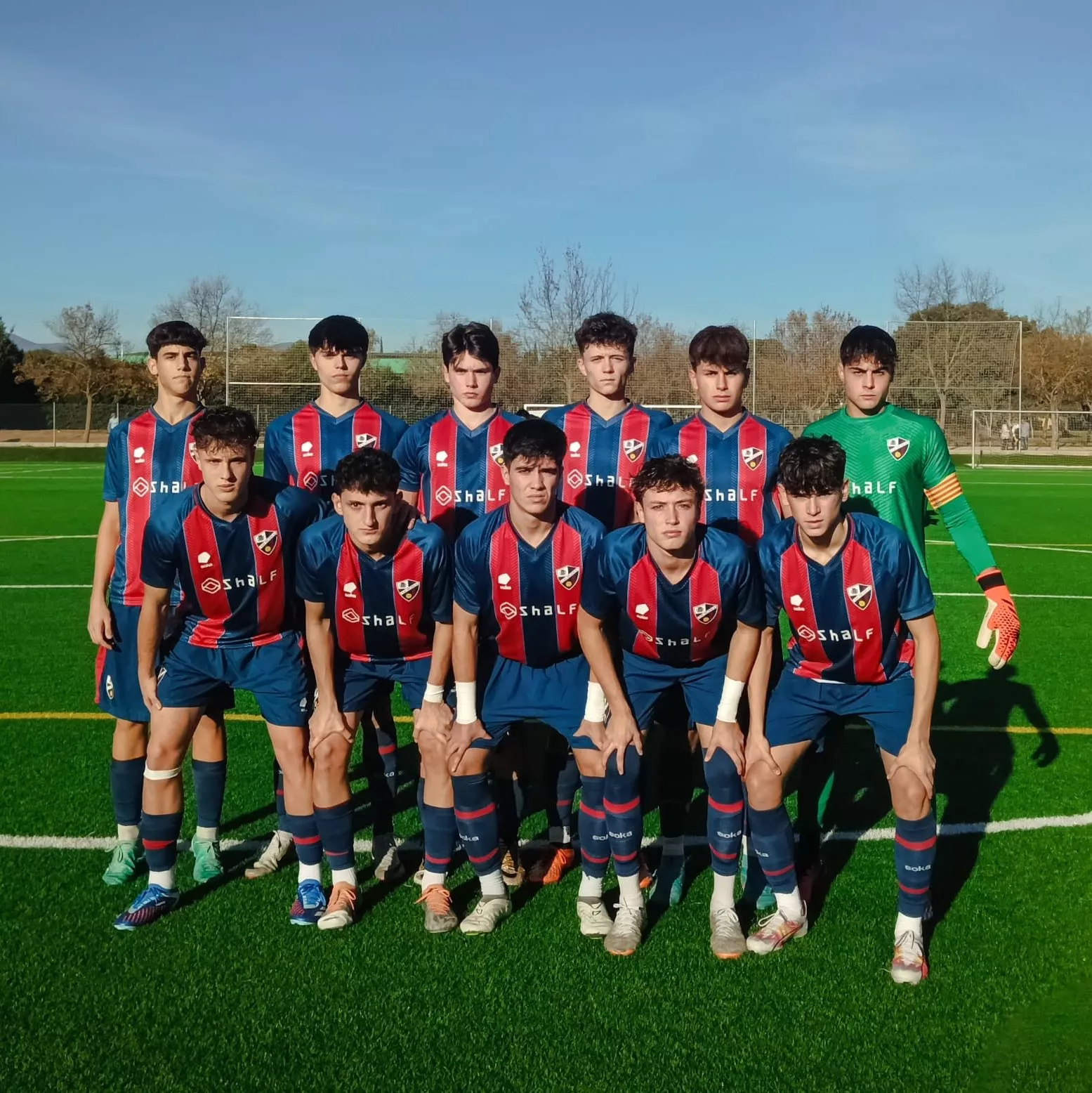 Once del Liga Nacional Juvenil del Huesca el pasado domingo ante IPC La Escuela.