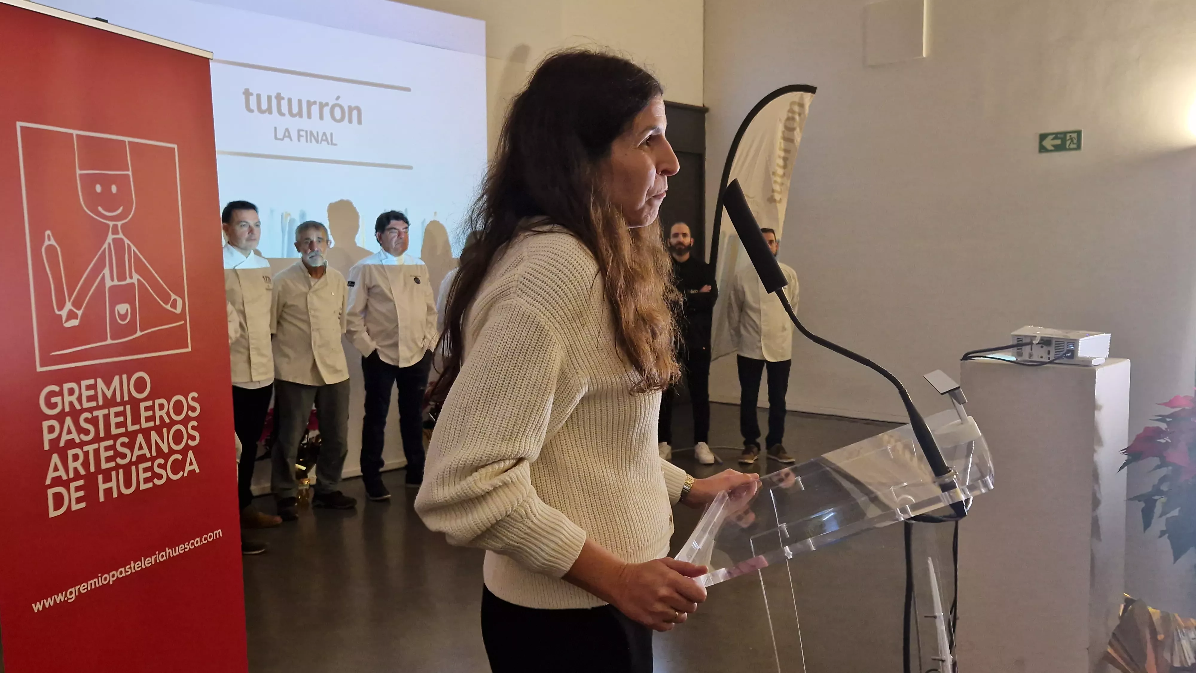 Sara Comenge. Presentación del primer turrón solidario del Gremio de Pasteleros de Huesca. Foto Myriam Martínez