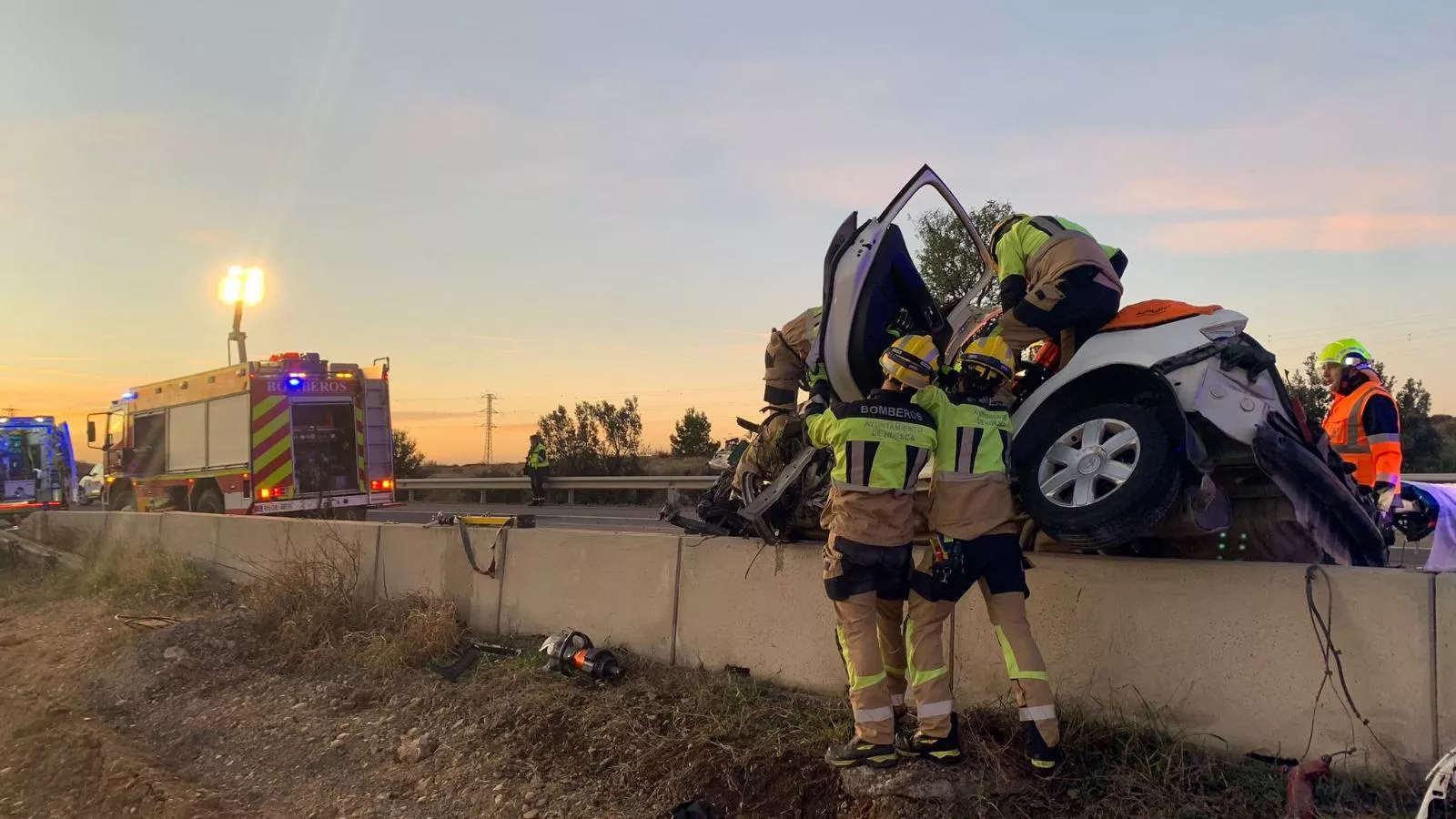 Fallece una joven en un accidente de tráfico en el término de Huesca