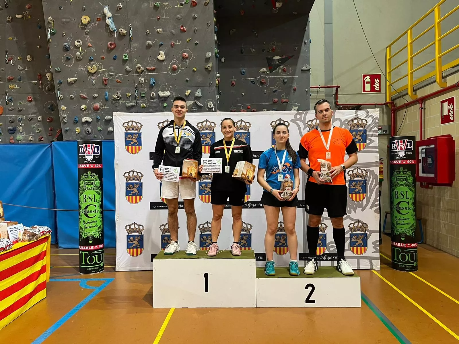 David Manzano Cristina Roig (Huesca La Magia), subcampeones dobles mixtos Alfajarín