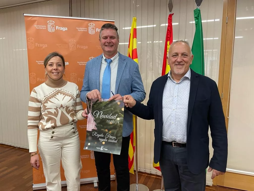 María José Barrafón, José Ignacio Gramún y Javier Catalán en la presentación de la campaña de Navidad