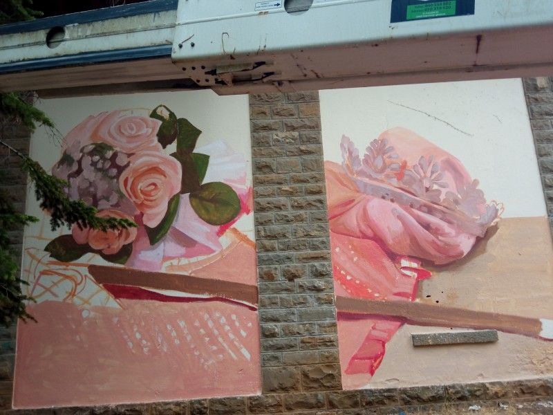 Nuevo mural en Jaca que relaciona el Camino de Santiago y el pueblo gitano