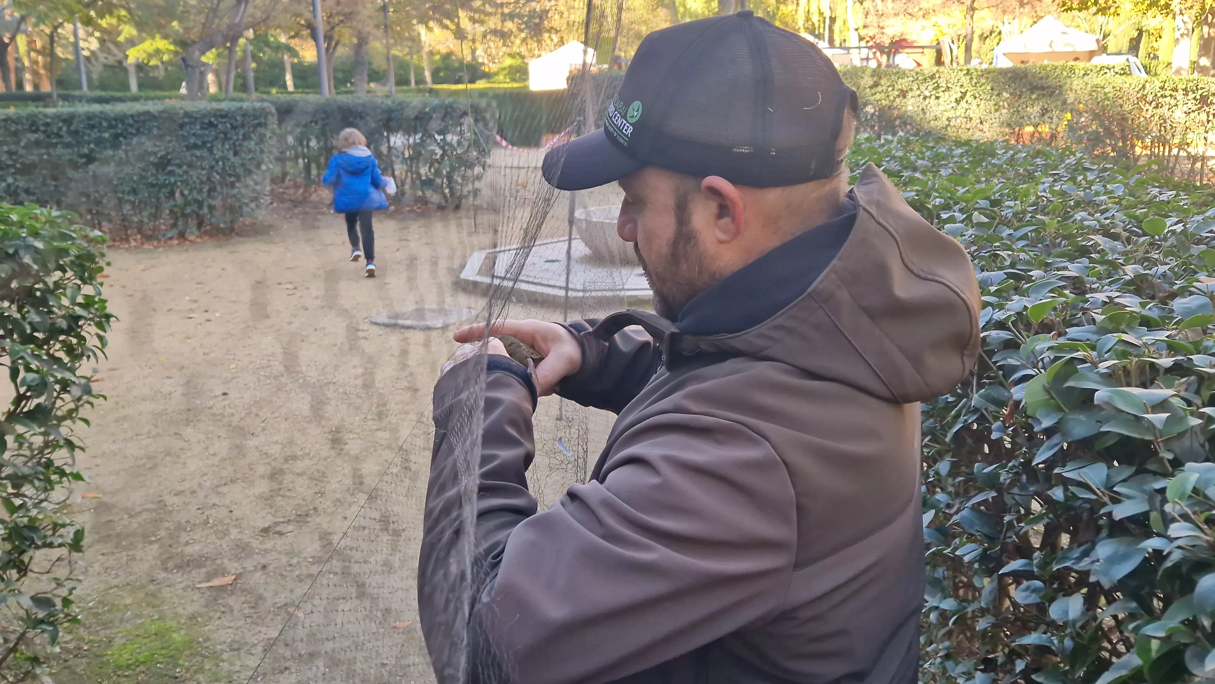 Primer anillamiento de aves en el Parque Miguel Servet de Huesca. Foto Myriam Martínez