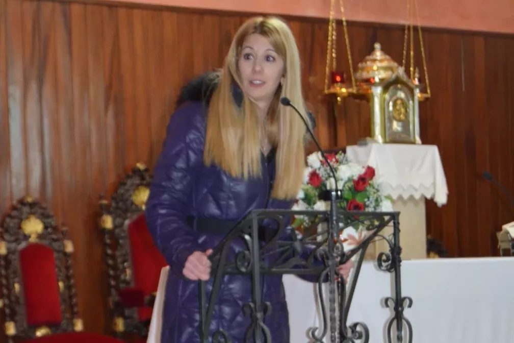 Tania Solans en la inauguración en Esplús de la Ruta del Belén de Aragón. Foto Juan Emilio Estil·les