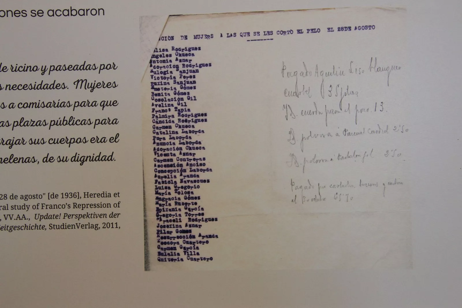 Exposición “Vigiladas, mecanismos de control femenino en los pueblos del franquismo”. Foto Carlos Neofato