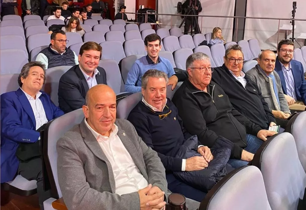 Representación barbastrense en Madrid para el sorteo, encabezada por el presidente Rafa Torres.