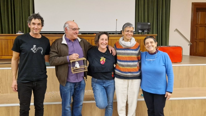 Pablo Ballesteros, Paco Paricio, Eva Paricio, Rosa Mai y Pilar Amorós. Foto Myriam Martínez Pablo Ballesteros, Paco Paricio, Eva Paricio, Rosa Mai y Pilar Amorós. Foto Myriam Martínez