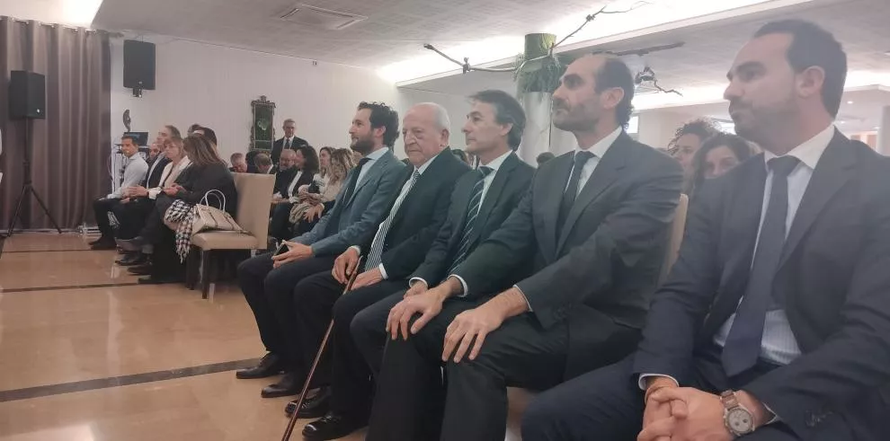 Isaac Claver, Ángel Más, Javier Martínez y Daniel Rey en los Premios Empresa Monzón Cinca Medio