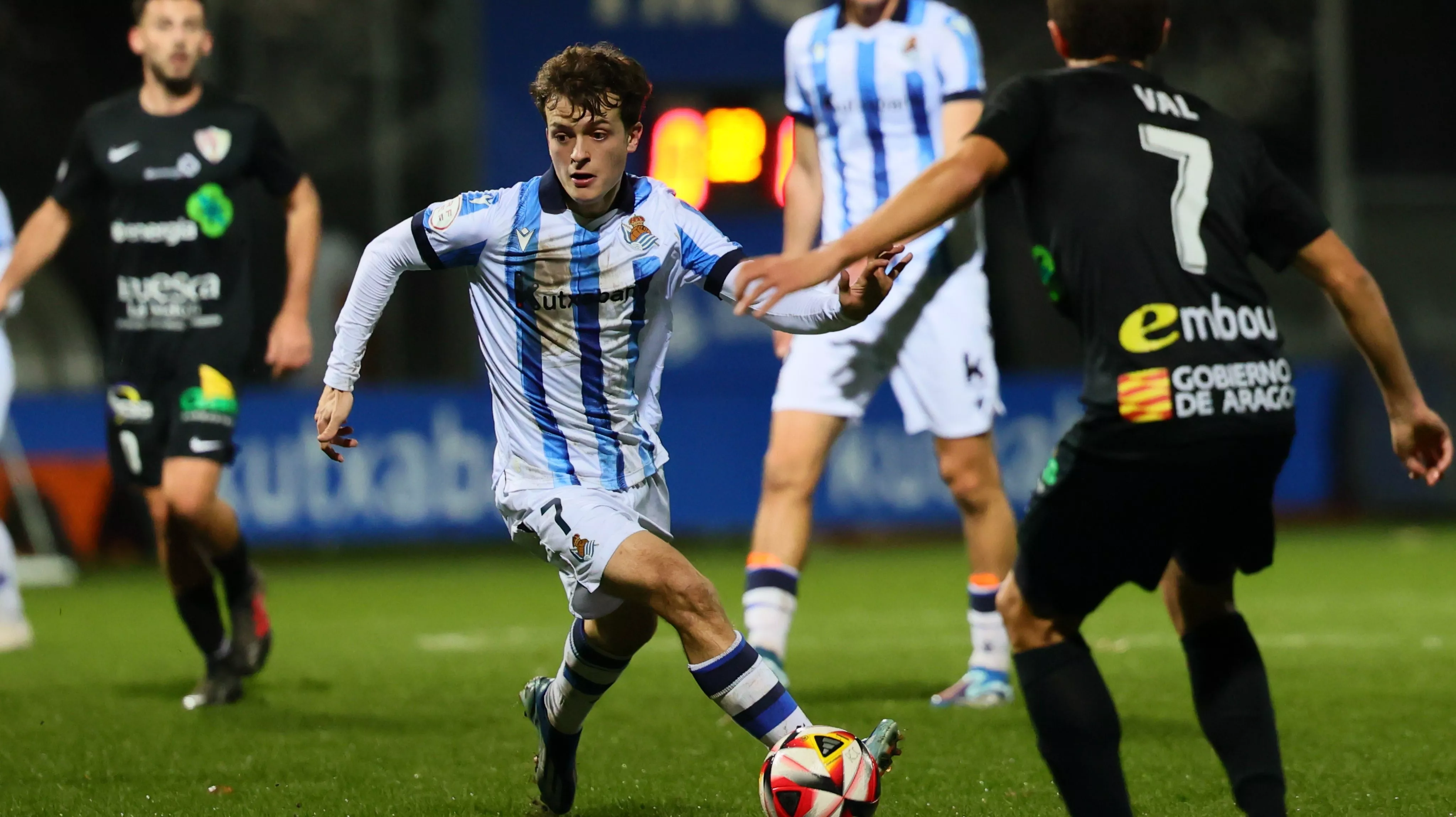 Un momento del partido entre la Real Sociedad C y el Barbastro en Zubieta. Foto: Real Sociedad