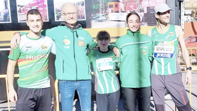 De izquierda a derecha, Dani Ortega, Ángel Ruata, Greta Jarne, Laura Cortés y Jorge Pie en Getafe. De izquierda a derecha, Dani Ortega, Ángel Ruata, Greta Jarne, Laura Cortés y Jorge Pie en Getafe.