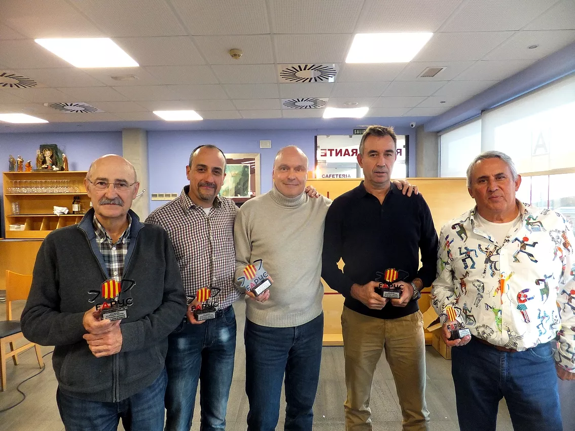 Parte de la selección Aragonesa, medalla de bronce del Campeonato de España en Salmónidos Veteranos