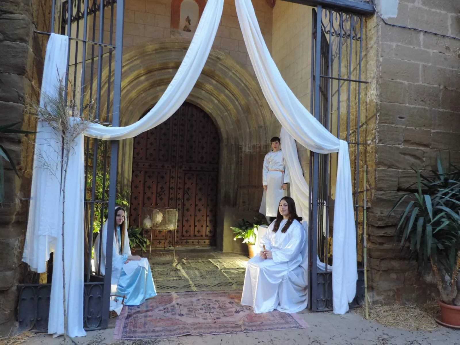 La anunciación, escena del belén viviente y teatralizado de Sena.