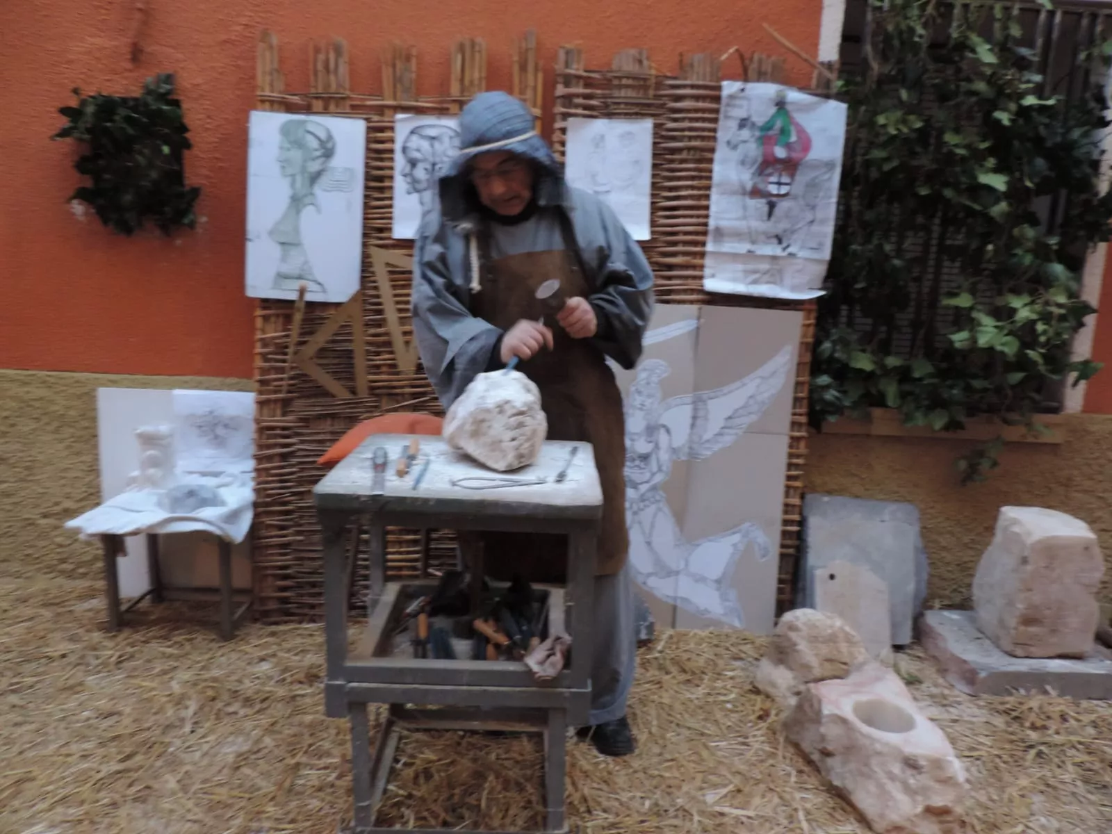 El picapedrero, una novedad enbelén viviente y teatralizado de Sena.