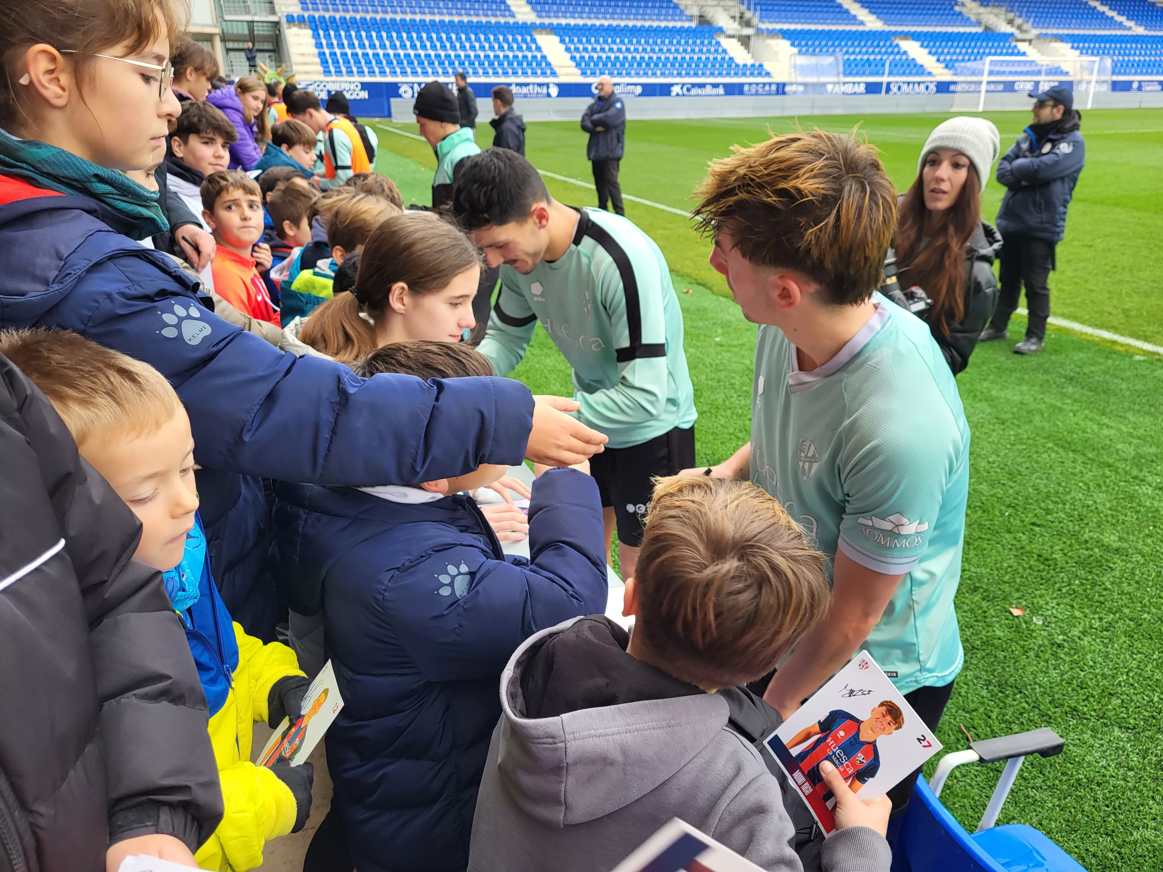 Entrenamiento del Huesca a puerta abierta de este miércoles. Foto: A. Mora